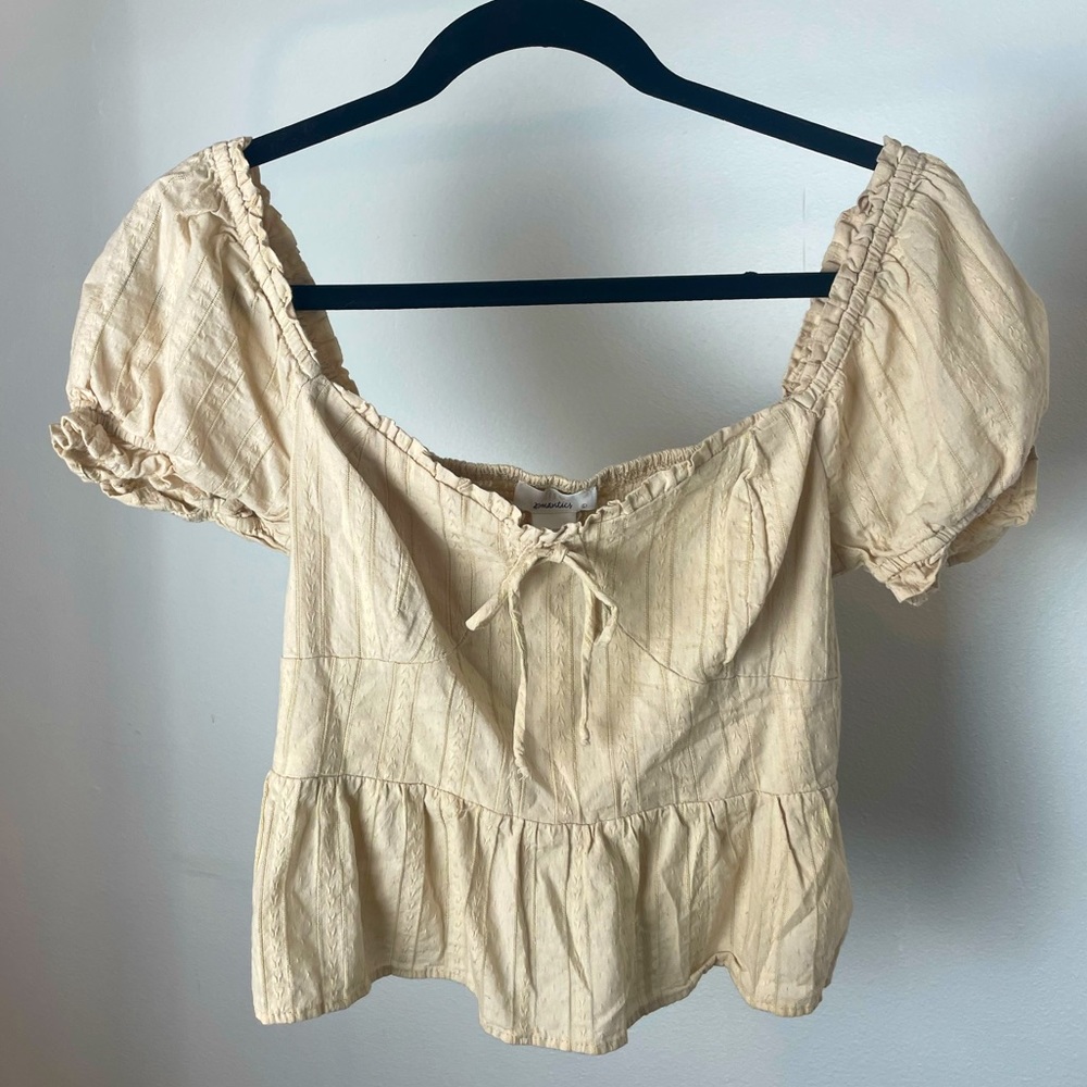 Urban Romantics Cream Off The Shoulder Top